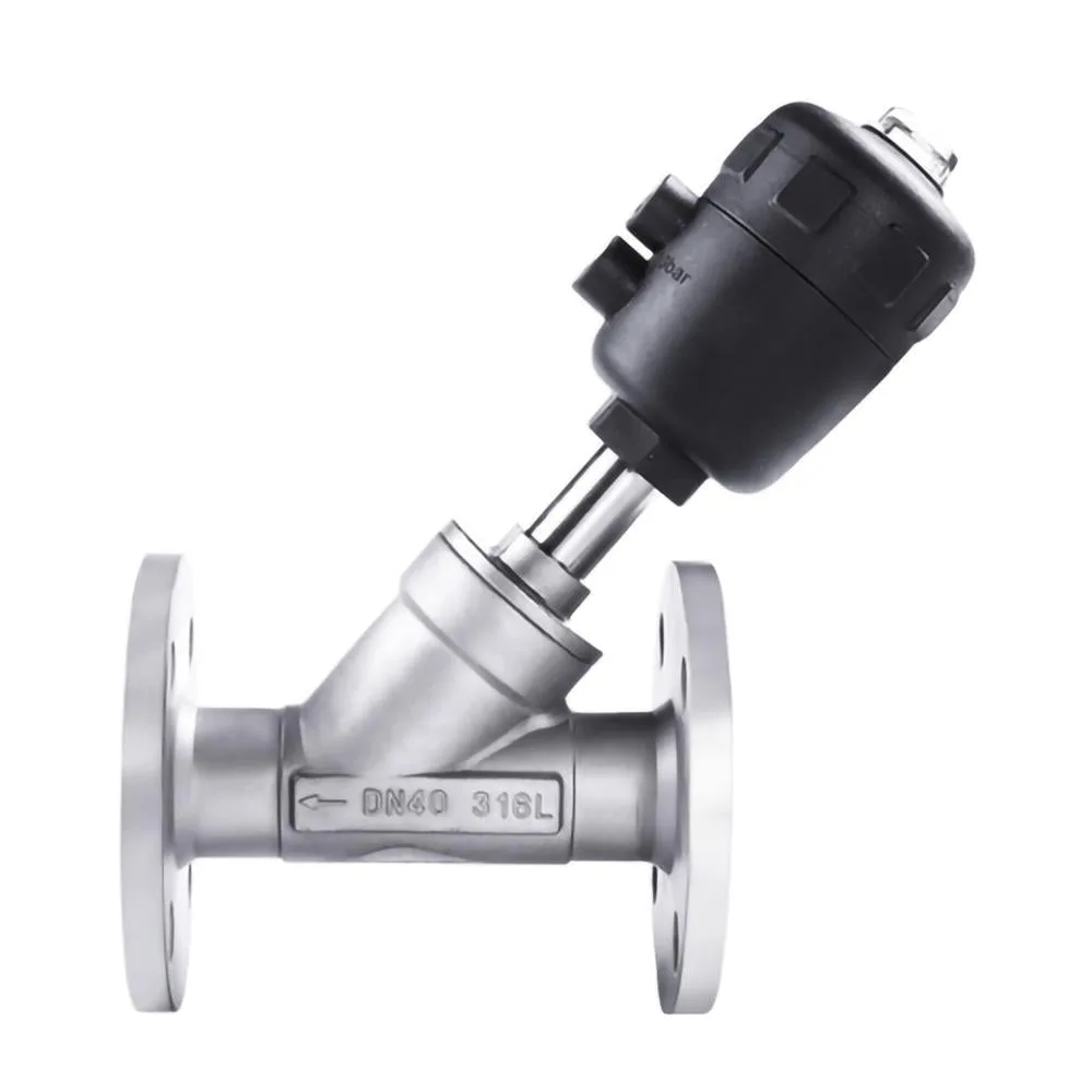 Vanne à clapet pneumatique Inox à brides