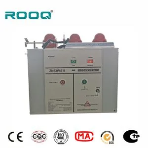 Rooq 2500A Intérieur Appareillage de Commutation Disjoncteur à Vide avec Hig Breaking Capacité