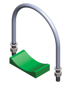 Accumulateurs et blocs de sécurité accessoires d'équipement de support boulons en U et selles en plastique type U 